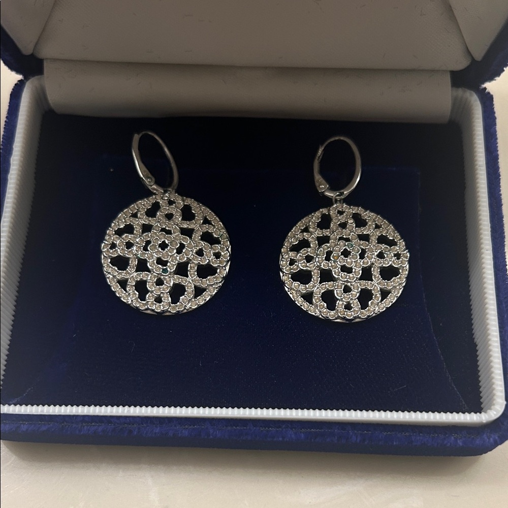 Swarovski Silver Circle Earrings